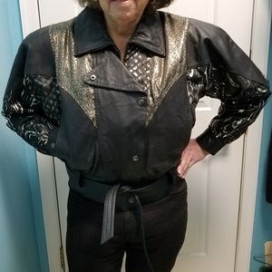 NWOT Vintage leather motorcycle jacket